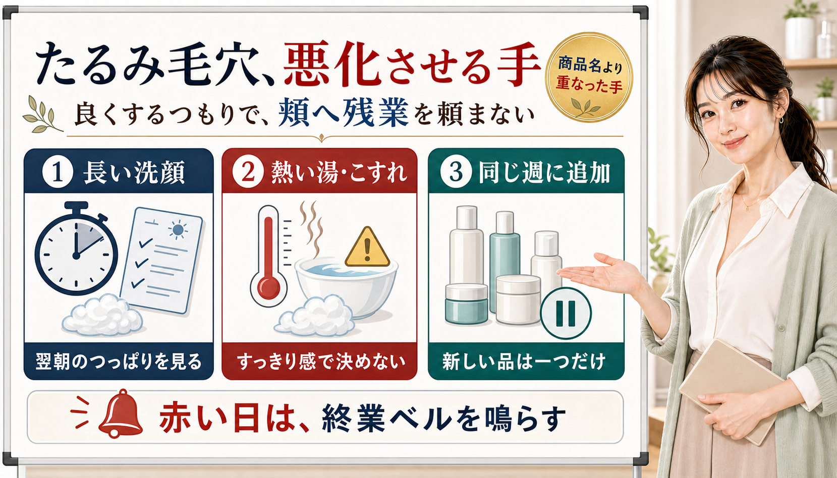 たるみ毛穴を悪化させるのは商品名より長い洗顔や熱い湯こすれや同じ週の追加で頬へ残業を頼む手
