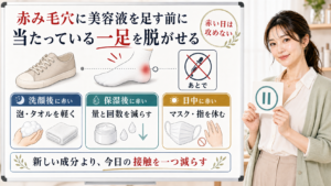 赤み毛穴は美容液を足す前に洗顔後保湿後日中の接触を一つ減らす