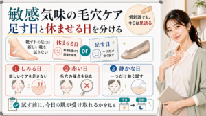 敏感気味の毛穴ケアは低刺激でも今日は見送りしみる日赤い日静かな日で足す日と休ませる日を分ける