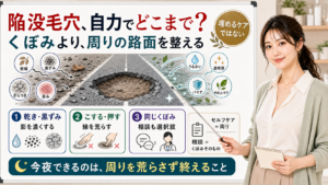 陥没毛穴は自力で埋めるケアではなく乾き黒ずみこする押すを避けて周りの路面を荒らさず終える