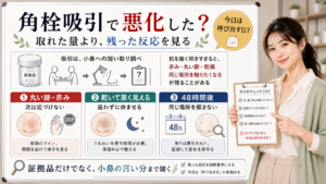 角栓吸引で悪化したかは取れた量より丸い跡赤み乾き48時間後に同じ場所を探すかで見る