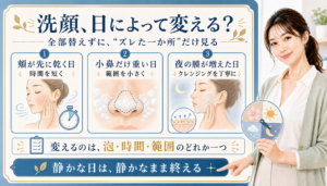 洗顔 日によって変える 全部替えずにズレた一か所だけ見る