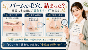 バームで毛穴詰まった 悪者にする前に乳化とすすぎを見る