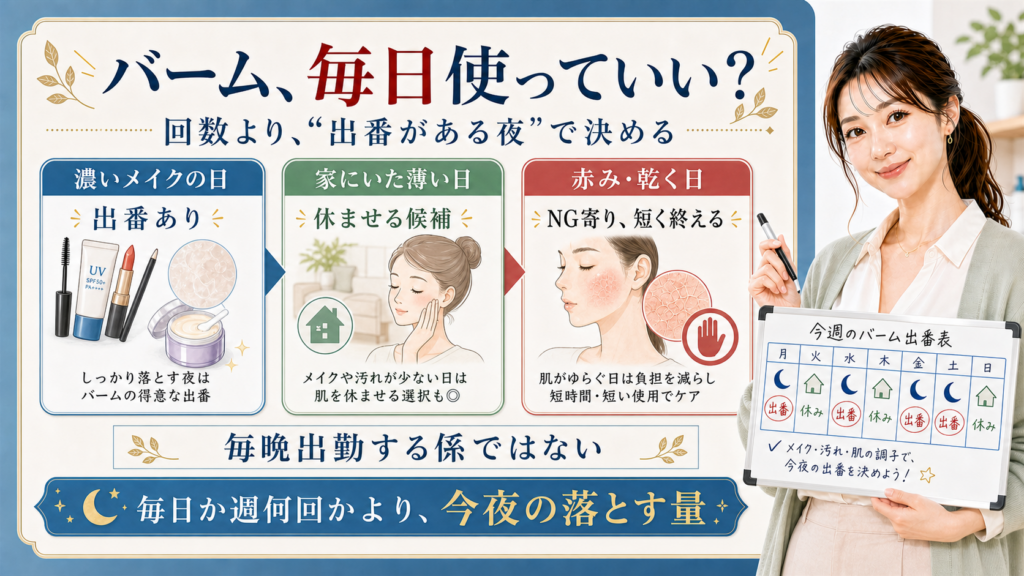 バーム毎日使っていい 回数より出番がある夜で決める
