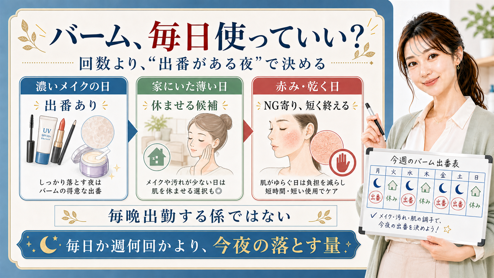 バーム毎日使っていい 回数より出番がある夜で決める