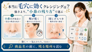 本当に毛穴に効くクレンジングは強さより小鼻の残り方で選ぶ