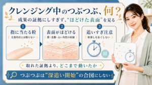 クレンジング中のつぶつぶ何 成果の証拠にしすぎずほどけた表面を見る