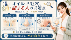 オイルで毛穴が詰まる人の共通点 商品名より出口の渋滞を見る
