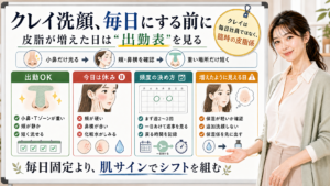 クレイ洗顔を毎日にする前に肌サインで頻度を決める図