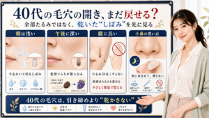 40代の毛穴の開きは全部たるみではなく乾いたしぼみを先に見て保湿で整えることを整理したアイキャッチ