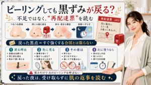 ピーリング後に黒ずみが戻る時は不足ではなく再配達票として肌の返事を読む図