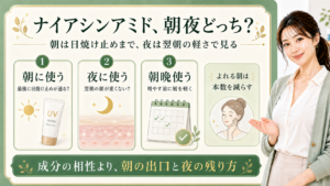ナイアシンアミドを朝夜どちらに使うかタイミングを整理する最新美容ボード