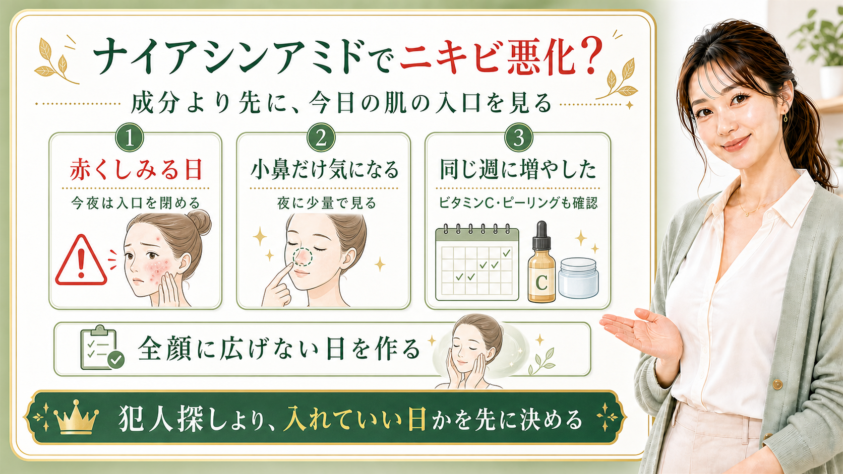 ナイアシンアミドでニキビ悪化が気になる時の使い方を整理する最新美容ボード