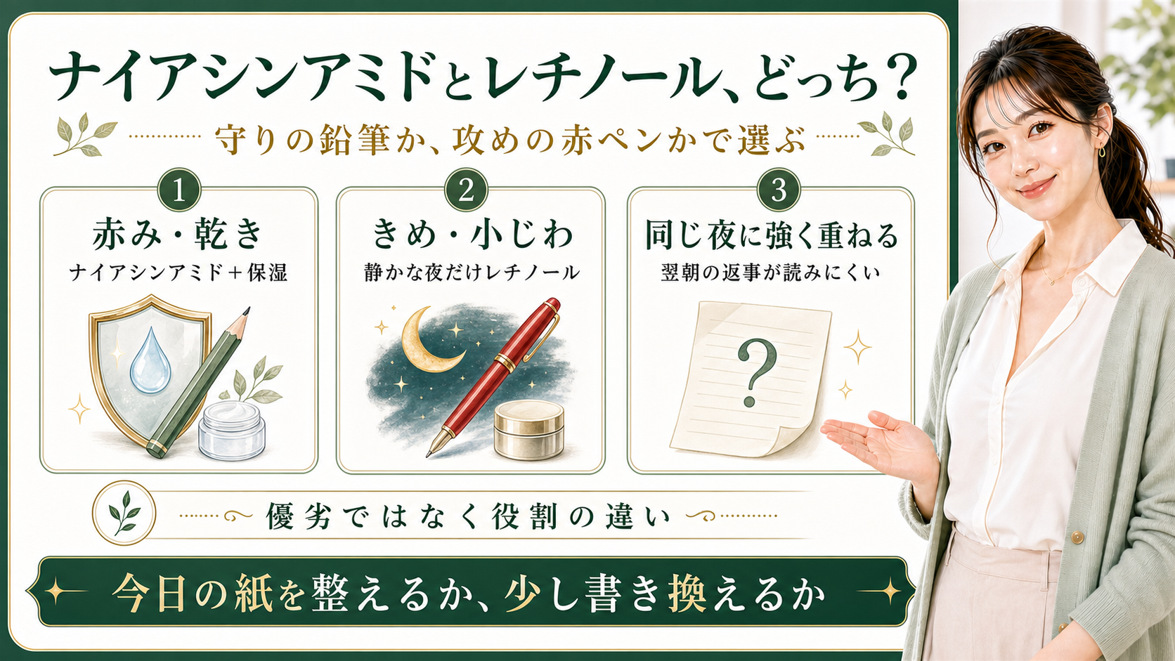ナイアシンアミドとレチノールのどっちがいいか役割で整理する最新美容ボード