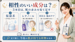 ナイアシンアミドとアゼライン酸に相性のいい成分と避けたい組み合わせを示すアイキャッチ