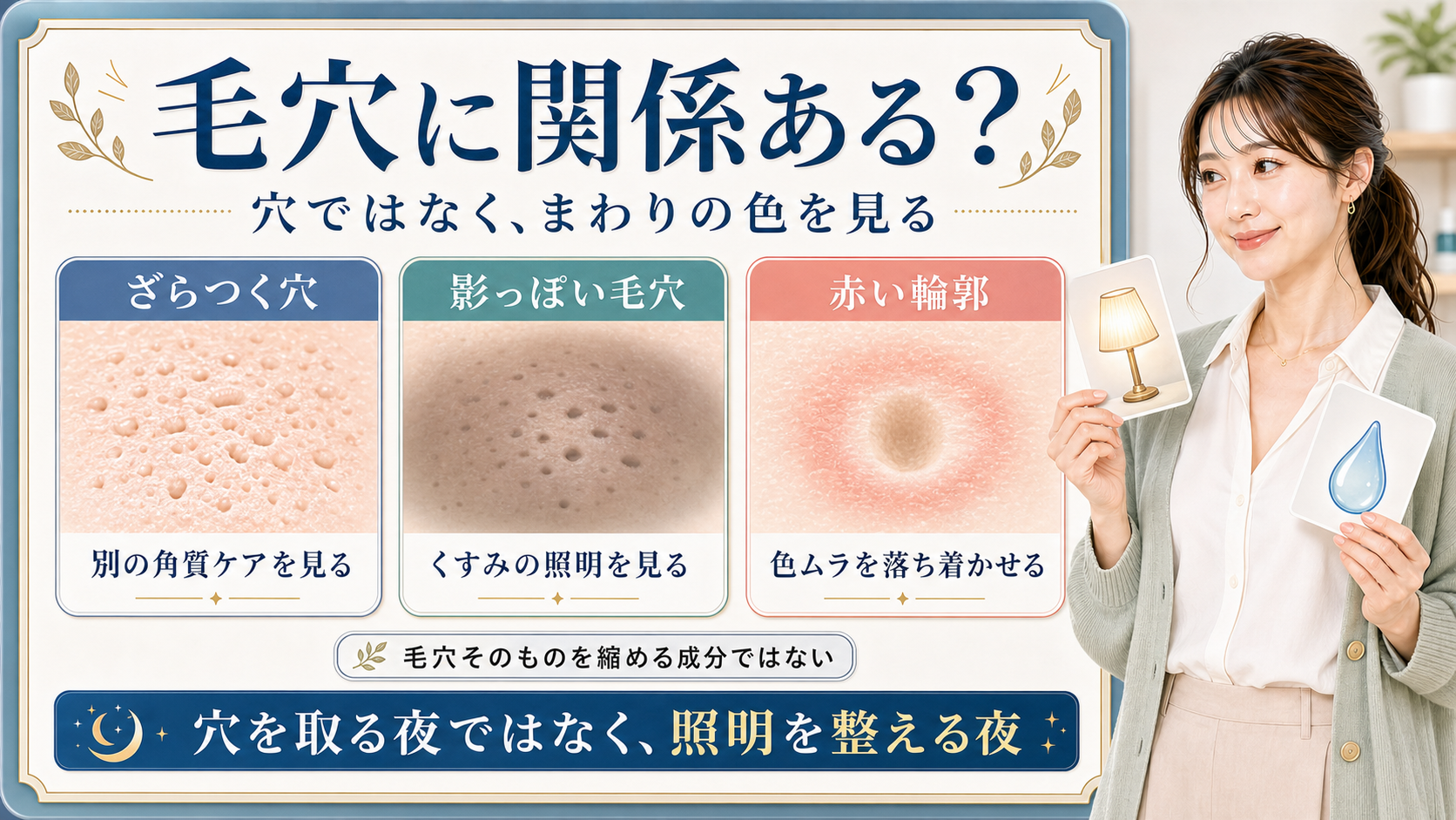 トラネキサム酸は毛穴そのものではなく周りのくすみや色ムラを見ることを示すアイキャッチ