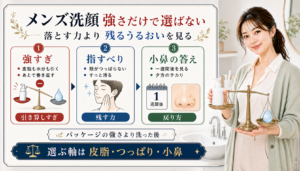 メンズ洗顔を強すぎ、指すべり、小鼻の答えで選ぶアイキャッチ