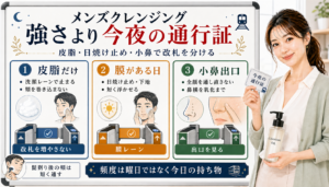 メンズクレンジングを皮脂だけ、膜がある日、小鼻出口で選ぶアイキャッチ