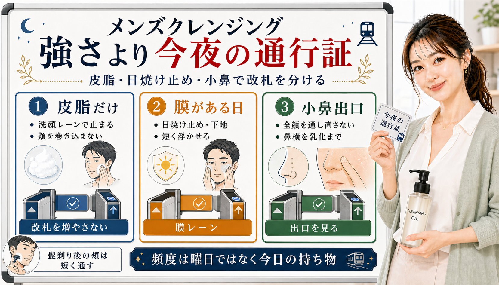メンズクレンジングを皮脂だけ、膜がある日、小鼻出口で選ぶアイキャッチ