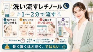 トリプルレチノールウォッシュピールの使い方、1〜2分で洗い流し3日おきに使う目安を整理した解説