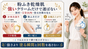 粉ふき乾燥肌の全身クリームをかゆみあり、粉ふきだけ、お風呂上がりで選ぶアイキャッチ