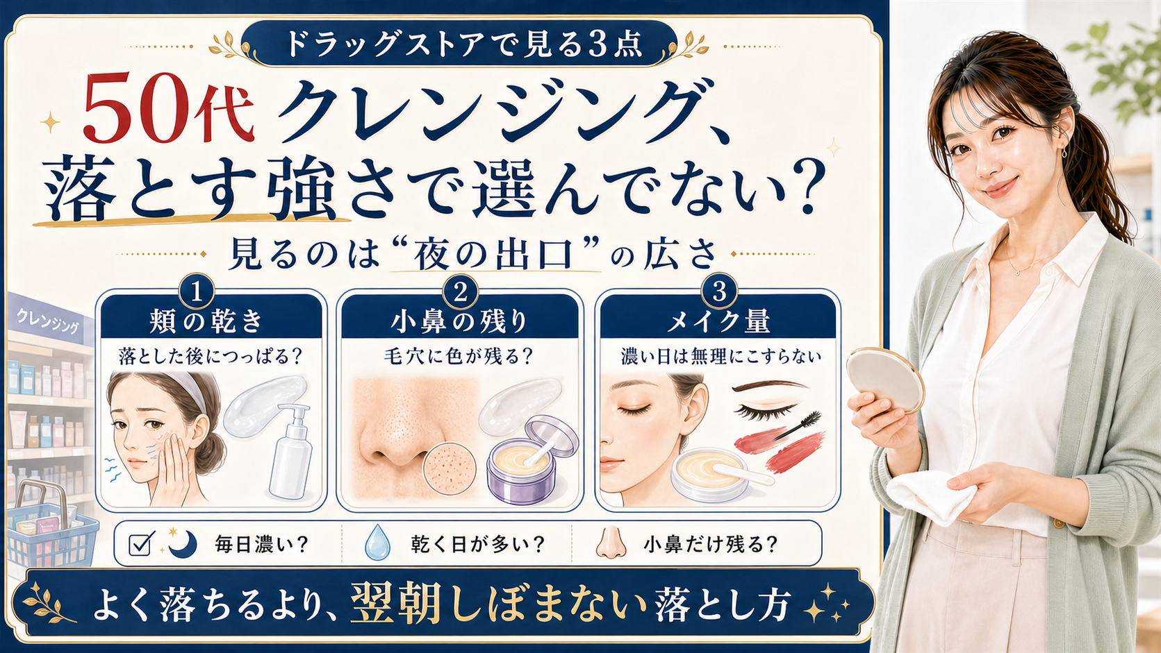 50代クレンジング 落とす強さで選んでない 夜の出口の広さを見る