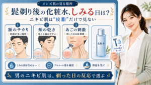 髭剃り後の化粧水しみる日は ニキビ肌は皮脂だけで見ない