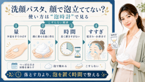 洗顔パスタ 顔で泡立ててない 使い方は泡時計で見る