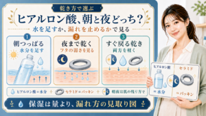 ヒアルロン酸 朝と夜どっち 水を足すか漏れを止めるかで見る