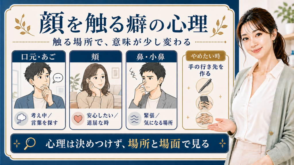 顔を触る癖の心理を触る場所と場面で見るアイキャッチ