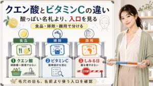 クエン酸とビタミンCの違いは食品掃除顔用の入口で分け掃除棚のクエン酸を顔用と考えない