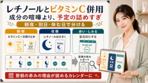 レチノールとビタミンC併用は朝欄夜欄空白日で分け翌朝の赤みの理由が読めるカレンダーにする