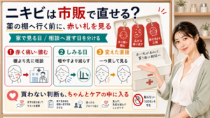 ニキビを市販で直す前に赤く痛い膿むしみる変えた直後の赤い札を見て相談へ渡す日を分ける