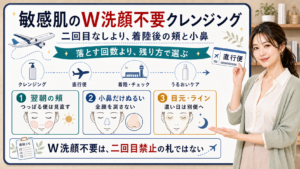 敏感肌のW洗顔不要クレンジングは落とす回数ではなく翌朝の頬小鼻だけのぬるさ目元ラインの残り方で選ぶ