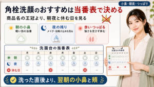 角栓洗顔のおすすめは商品名の王冠ではなく朝の小鼻夜の残り赤いつっぱる日の当番表で決める