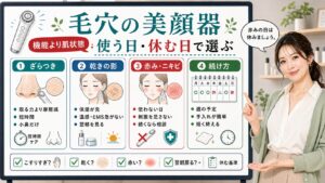 毛穴向け美顔器を機能ではなく肌状態と休む日で選ぶ考え方を解説