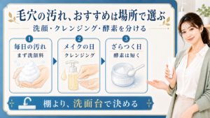 毛穴の汚れ おすすめは場所で選ぶのアイキャッチ