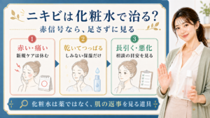 ニキビ化粧水 赤信号なら足さずに見るのアイキャッチ