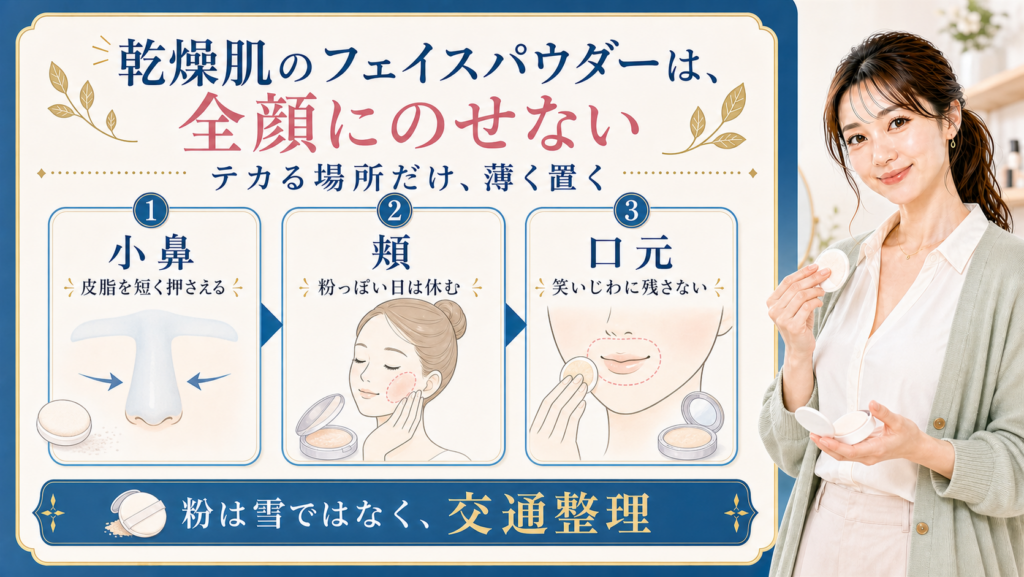 乾燥肌フェイスパウダー 全顔にのせないのアイキャッチ