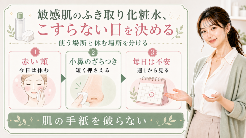 敏感肌ふき取り化粧水 こすらない日のアイキャッチ