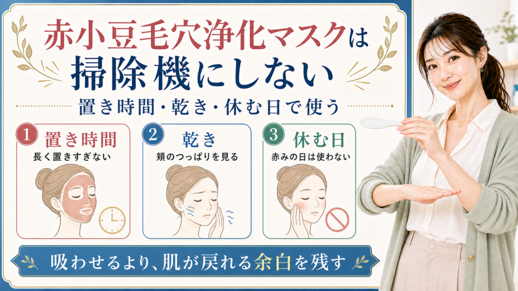 赤小豆毛穴浄化マスクは置き時間と休む日で使うアイキャッチ