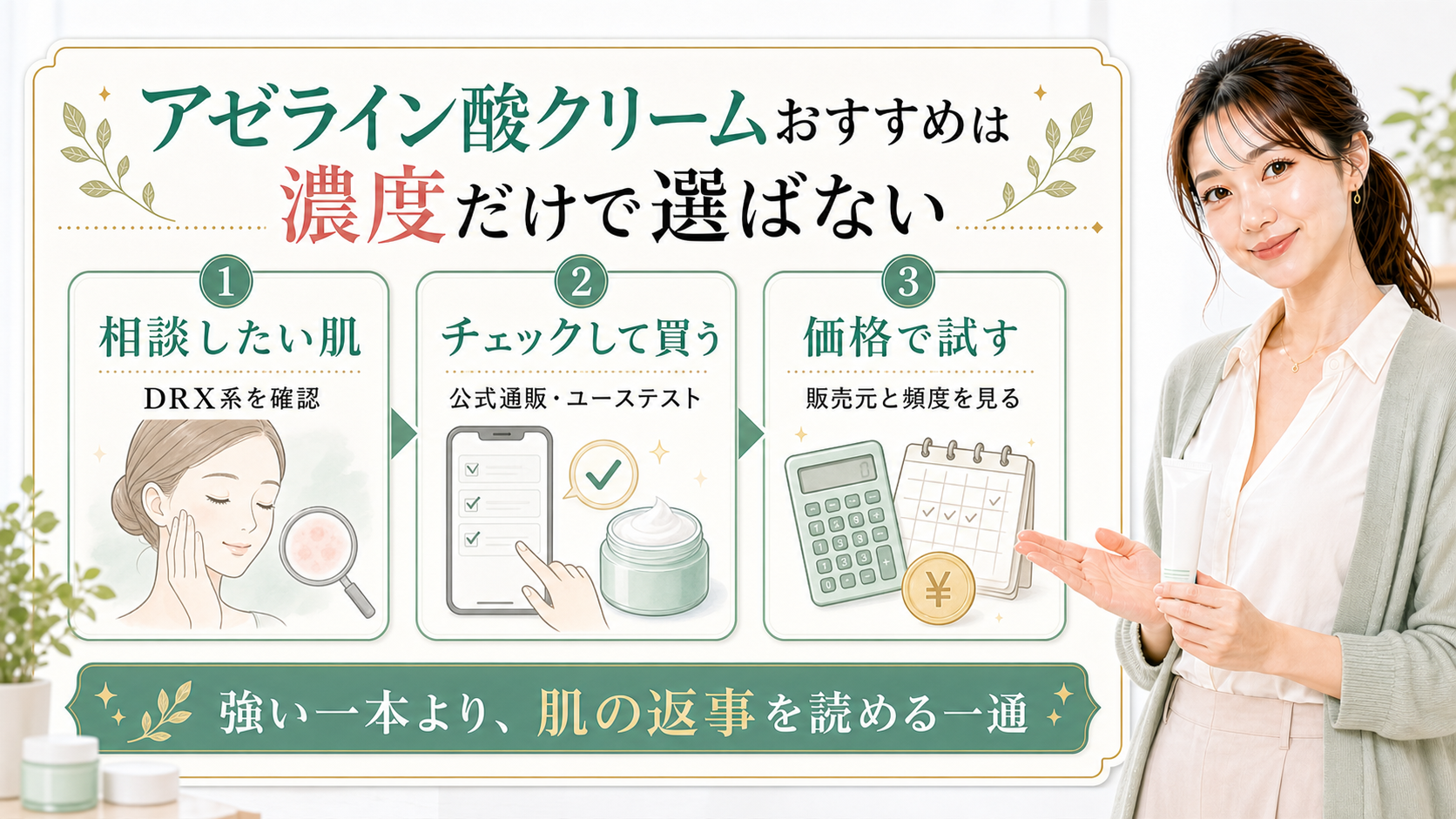 アゼライン酸クリームおすすめは濃度だけで選ばない