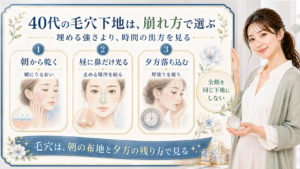 40代の毛穴におすすめの化粧下地は？埋めるより崩れ方で選ぶアイキャッチ