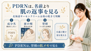 北海道サーモンクリームのPDRNは何を見る？期待しすぎない使い方のアイキャッチ