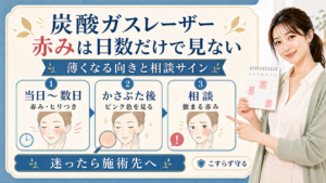 炭酸ガスレーザー後の赤みを日数だけで見ず薄くなる向きと相談サインで確認するアイキャッチ