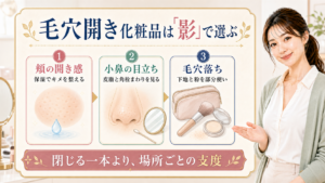 毛穴開き化粧品は影で選ぶ アイキャッチ
