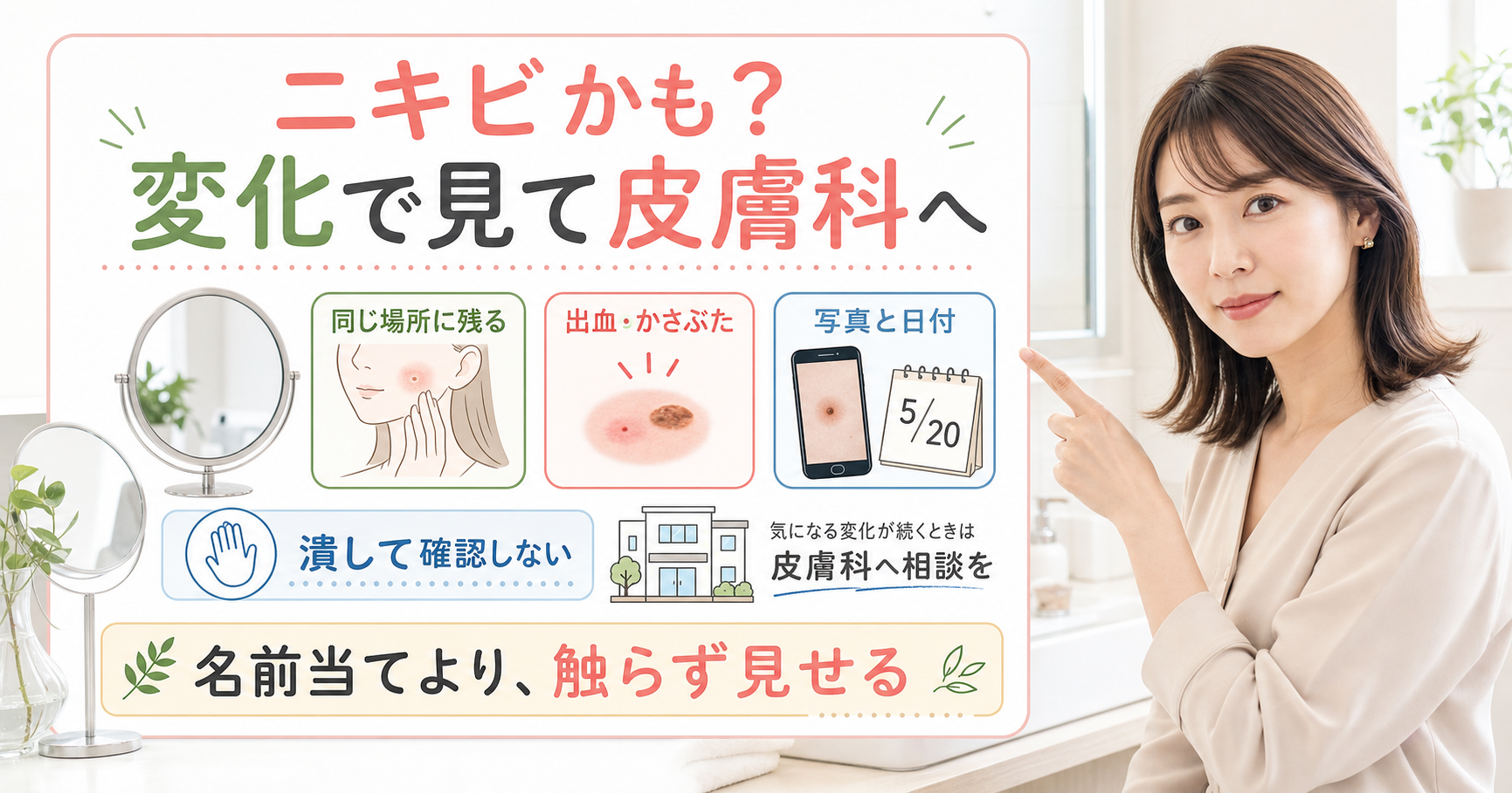 皮膚がんとニキビの違いは変化を見て皮膚科へ相談する