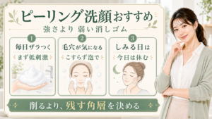 ピーリング洗顔おすすめは強さより弱い消しゴムで選ぶ
