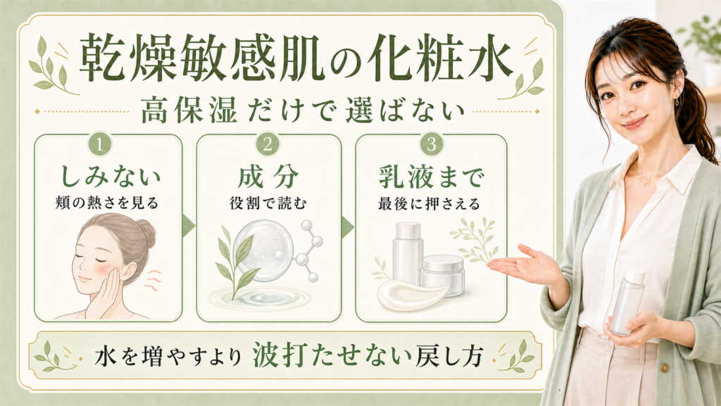 乾燥敏感肌の化粧水を高保湿だけでなく三つの基準で選ぶ美容ボード