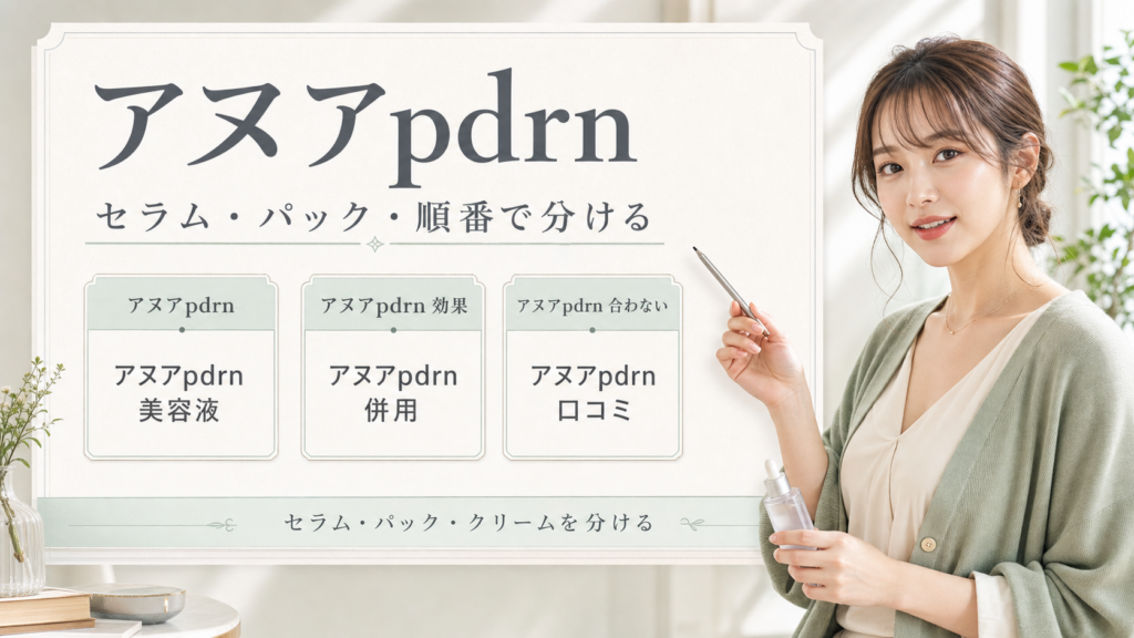 アヌアPDRNを効果、合わない、併用、口コミ、美容液、パック、クリームの検索枝で整理した図解